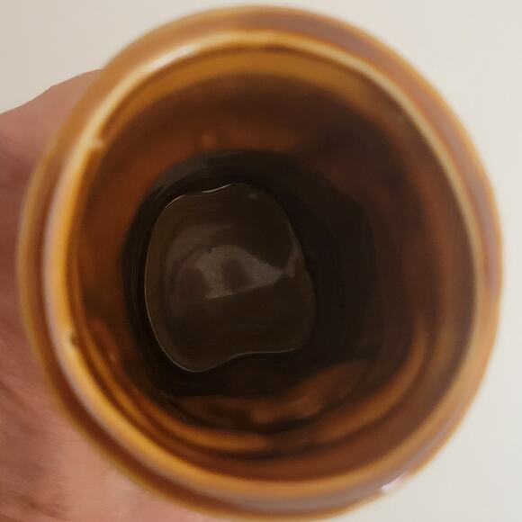 Hawaiian Polynesian Tiki Mug Cup Vase Brown Barware Glazed 6.25" tall - Picture 10 of 10